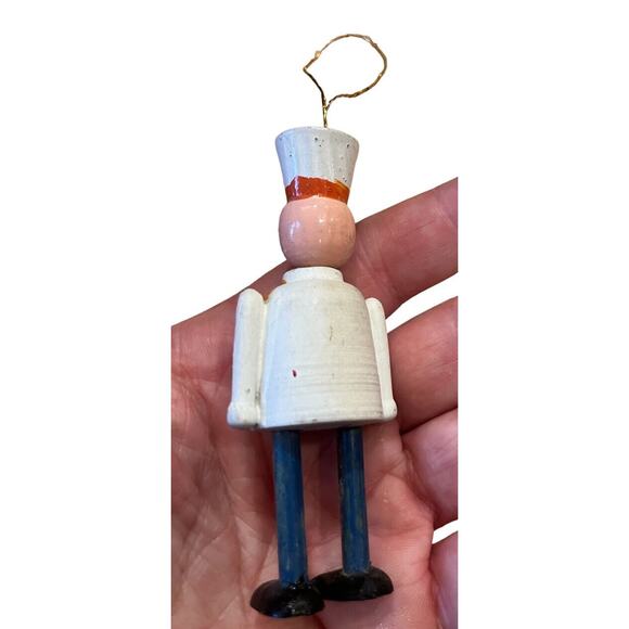 Set Of 4 VTG Wooden Ornaments Rocking Horse Angel Drummer Band Major Miniatures - Picture 9 of 9